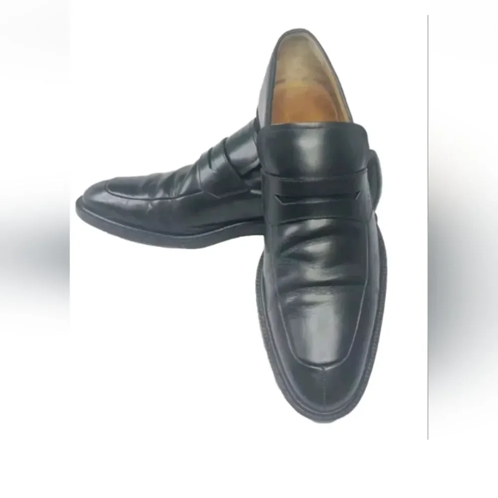 Gucci Men's Shoes Size 8.5 D Penny Loafers Black Leather Vintage